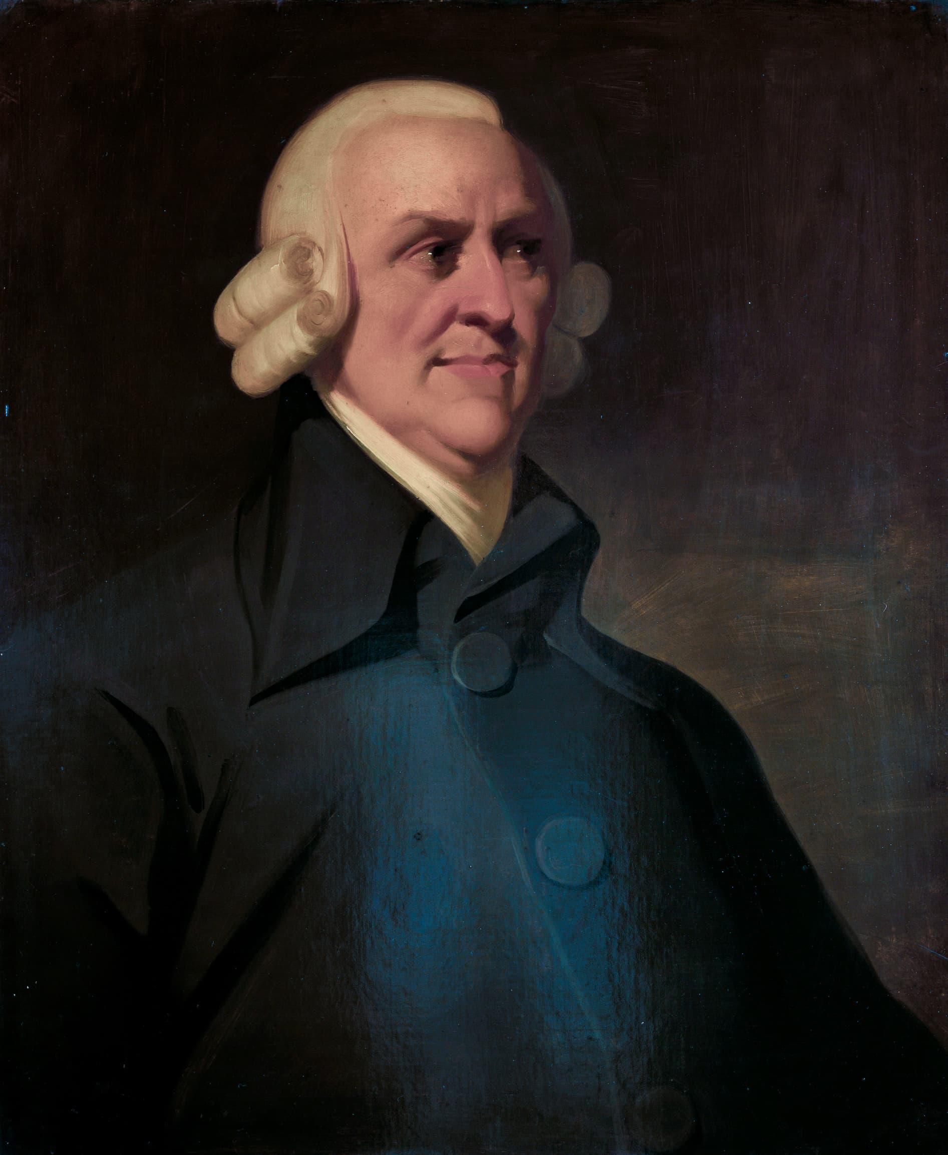 Portrait of Adam Smith, the Muir portrait, showing him in 18th-century dress.