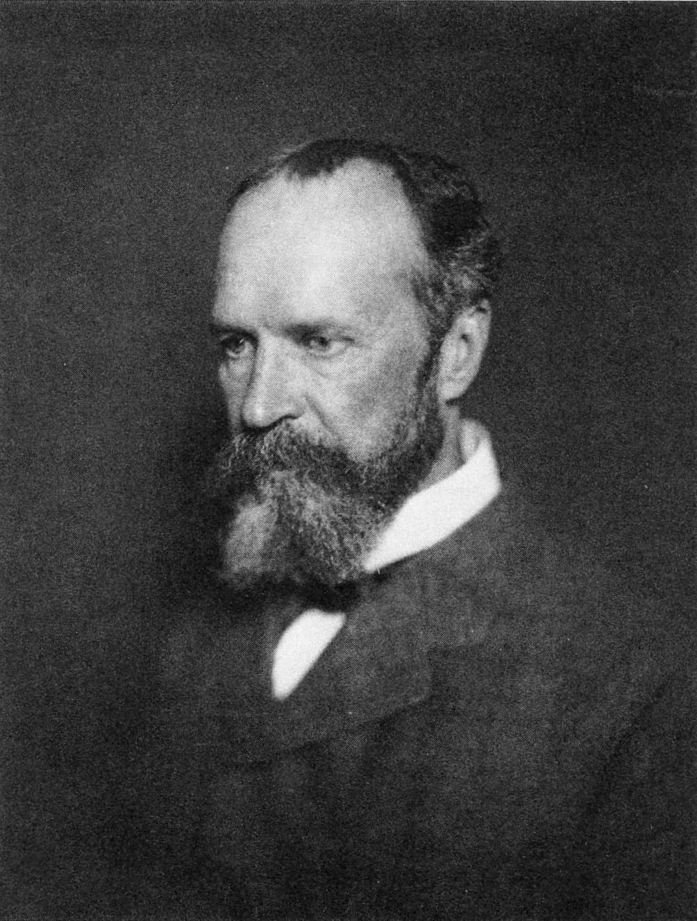 Black-and-white portrait photograph of William James, a bearded man in a suit, in the 1890s