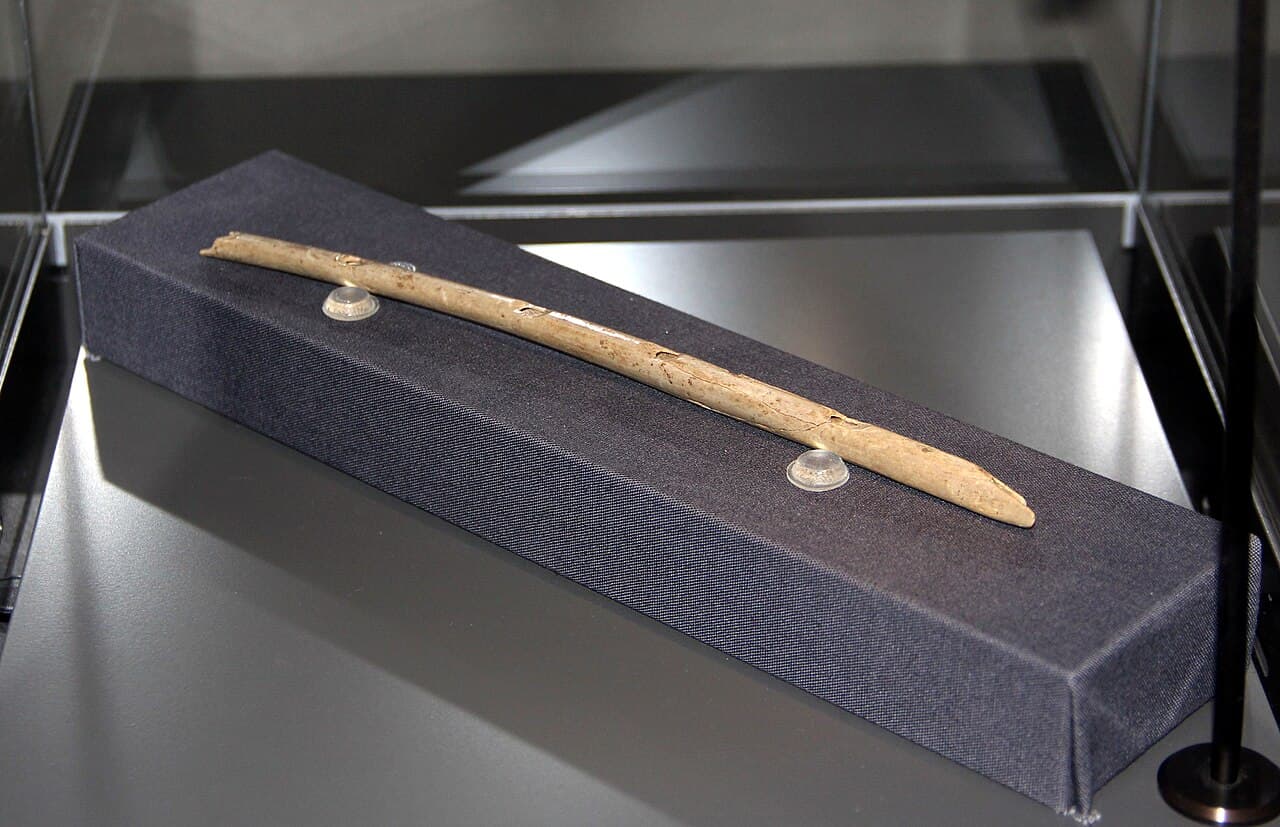 A prehistoric flute carved from a vulture bone, found at Hohle Fels cave